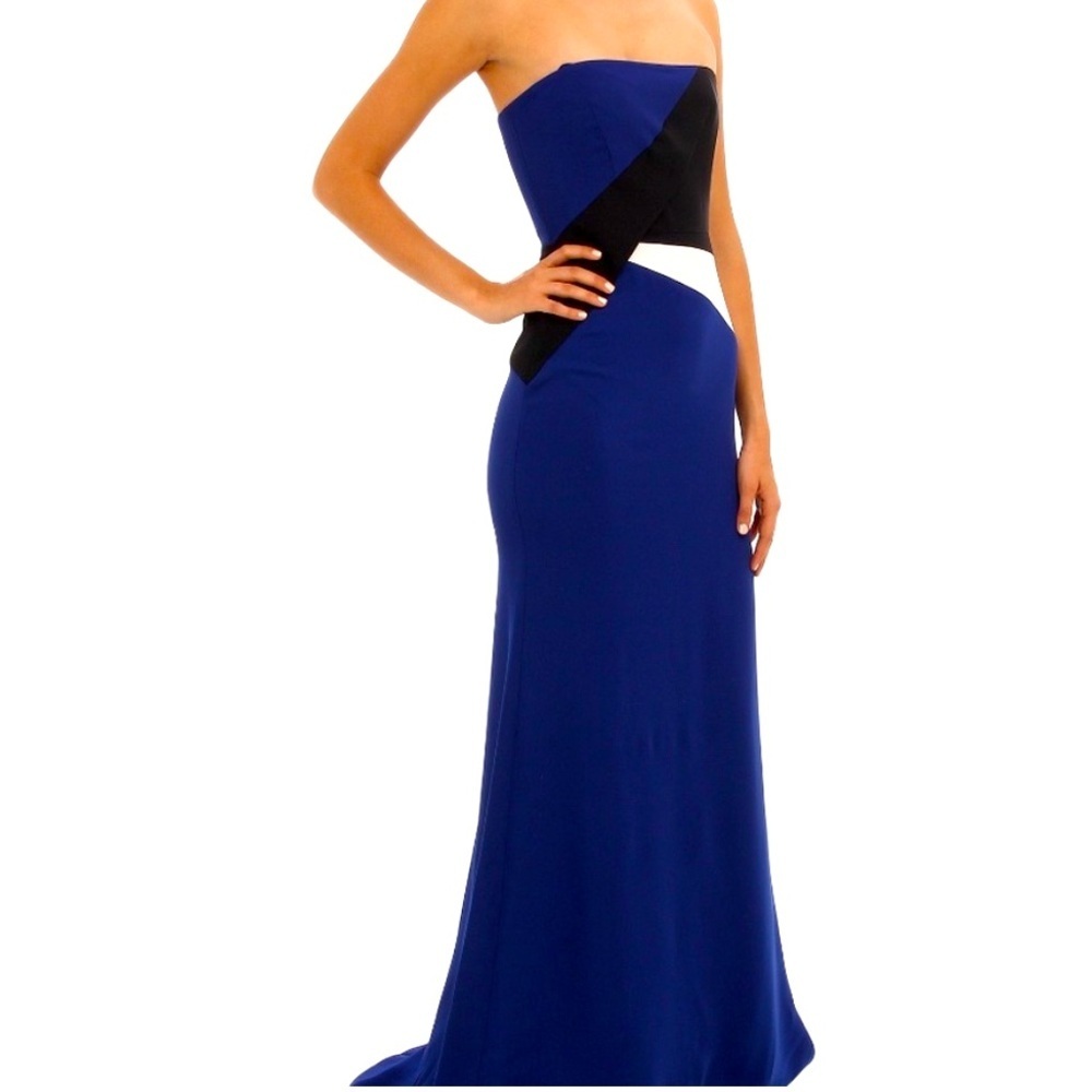 NWT BCBG Audrianna Strapless Color-Blocked Gown size 4